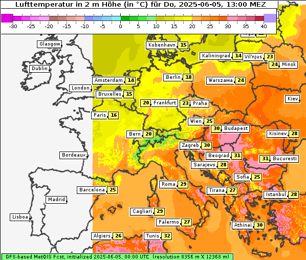 Temperatur, 5. 6. 2025