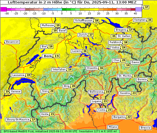 Temperatur, 11. 9. 2025