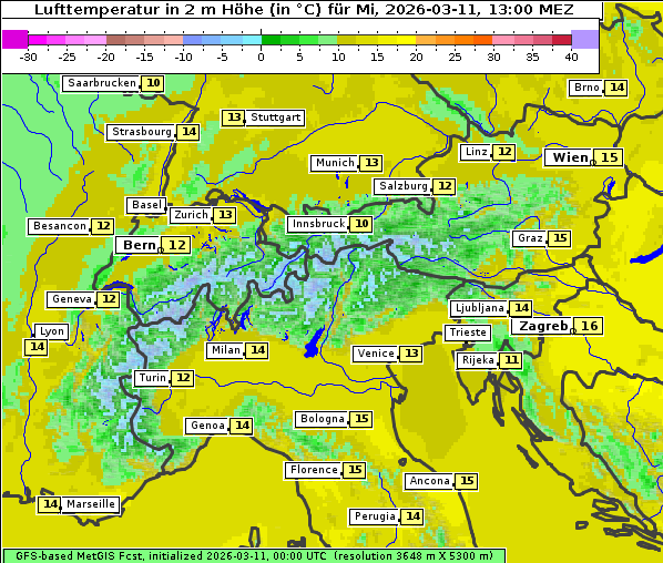 Temperatur, 11. 3. 2026