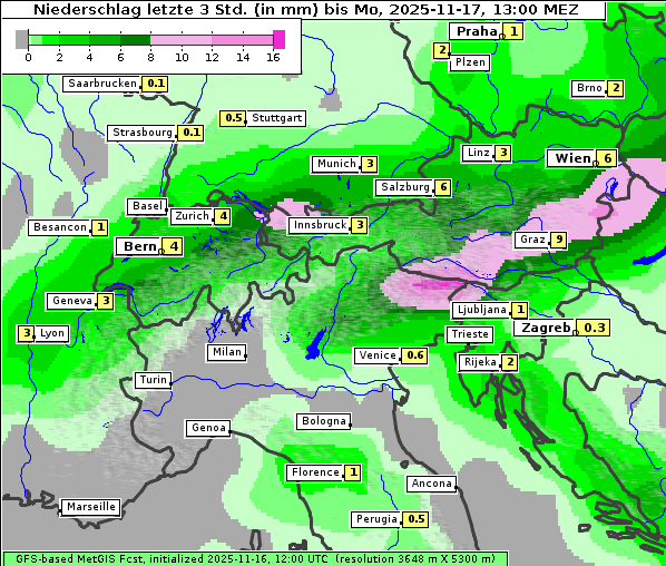 Niederschlag, 17. 11. 2025