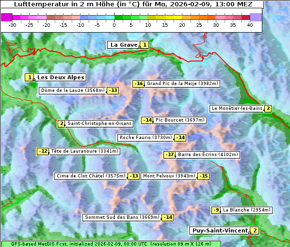 Temperatur, 9. 2. 2026