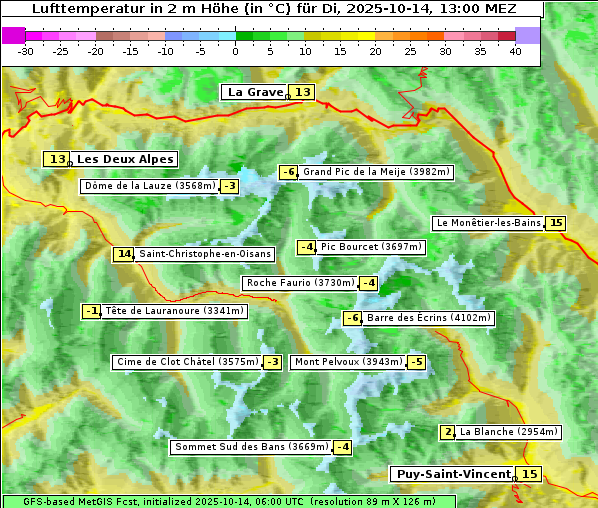 Temperatur, 14. 10. 2025