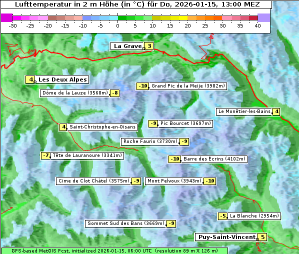 Temperatur, 15. 1. 2026