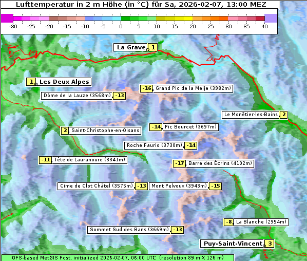 Temperatur, 7. 2. 2026