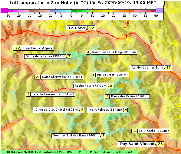 Temperatur, 19. 9. 2025