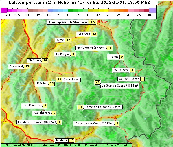 Temperatur, 1. 11. 2025