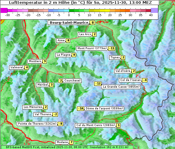 Temperatur, 30. 11. 2025