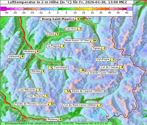 Temperatur, 30. 1. 2026