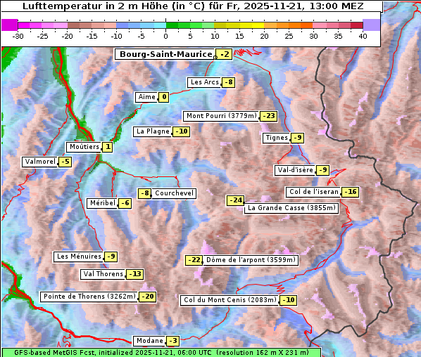 Temperatur, 21. 11. 2025