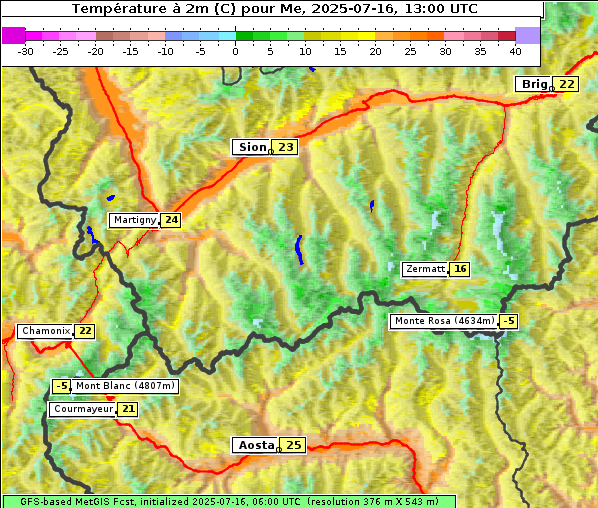 Temperatur, 16. 7. 2025