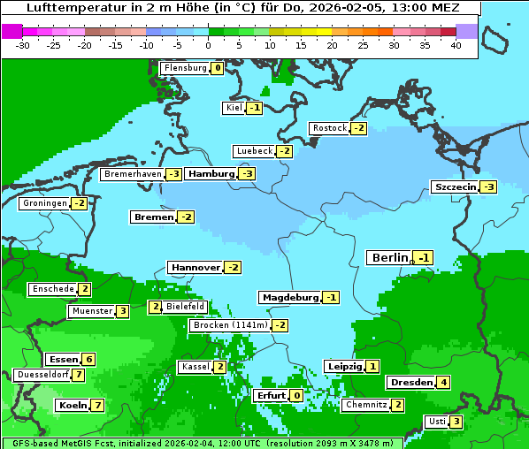 Temperatur, 5. 2. 2026