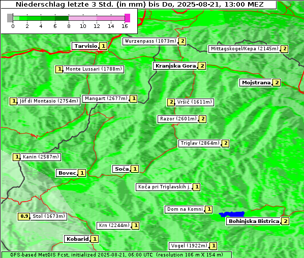 Niederschlag, 21. 8. 2025