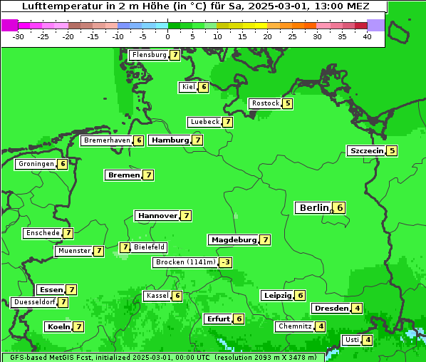 Temperatur, 1. 3. 2025