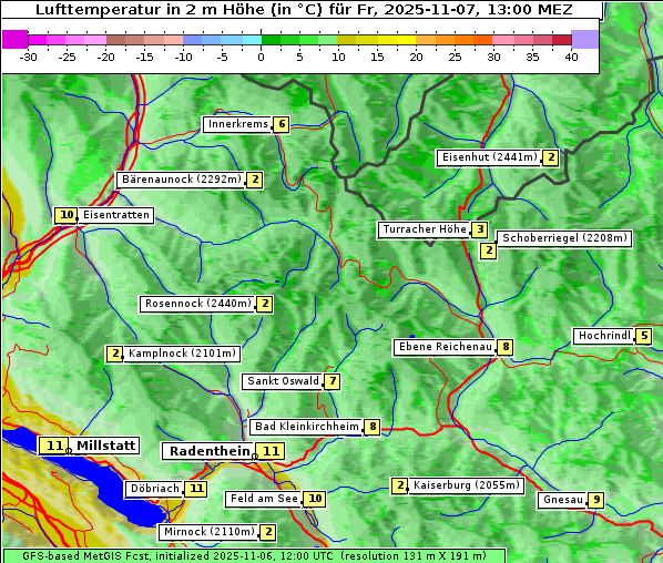 Temperatur, 7. 11. 2025