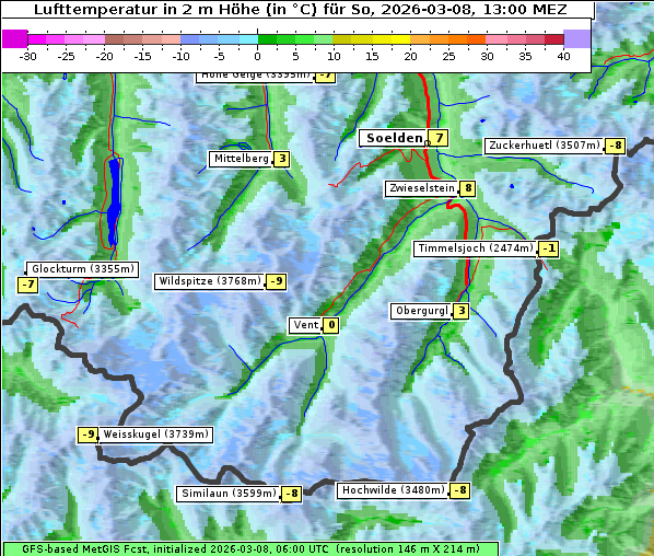 Temperatur, 8. 3. 2026