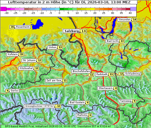 Temperatur, 10. 3. 2026