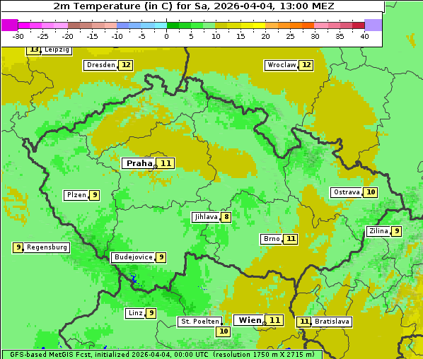 Temperatur, 4. 4. 2026