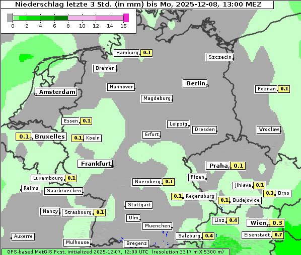 Niederschlag, 8. 12. 2025
