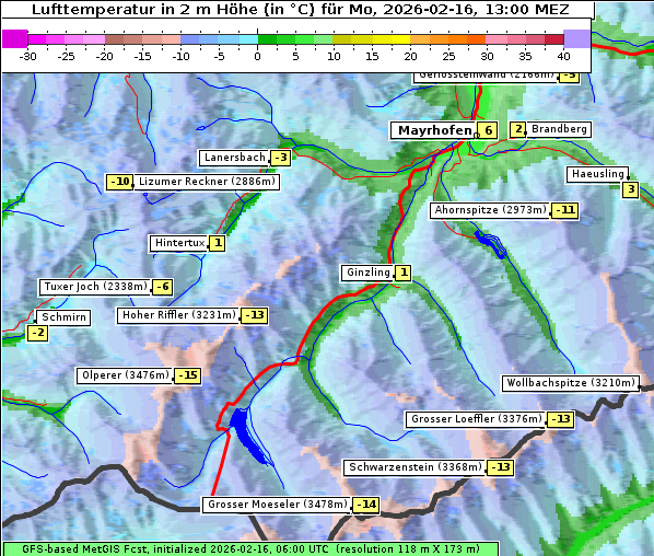 Temperatur, 16. 2. 2026
