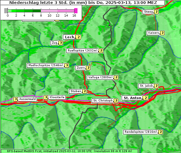 Niederschlag, 13. 3. 2025