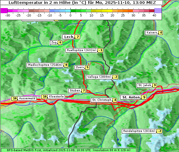 Temperatur, 10. 11. 2025