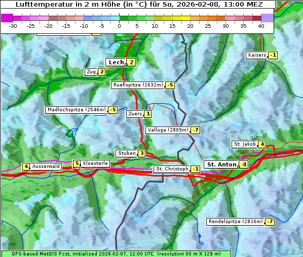 Temperatur, 8. 2. 2026