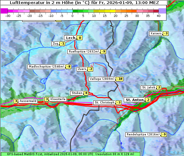 Temperatur, 9. 1. 2026