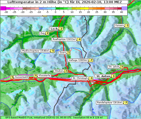 Temperatur, 10. 2. 2026