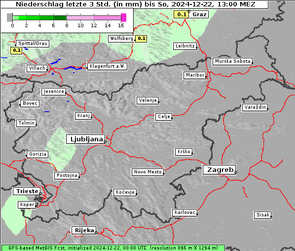 Niederschlag, 22. 12. 2024