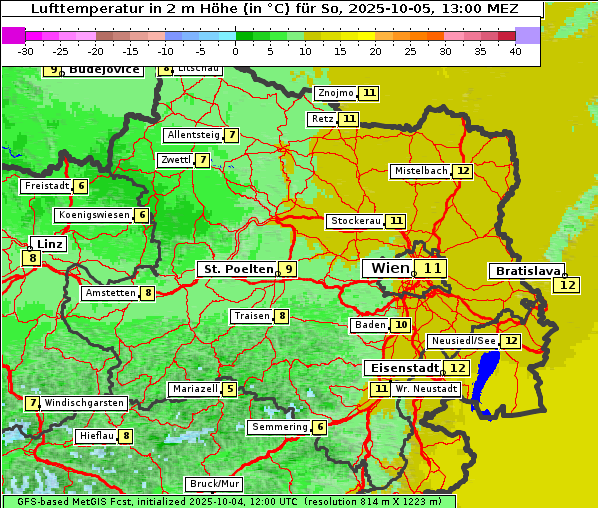 Temperatur, 5. 10. 2025