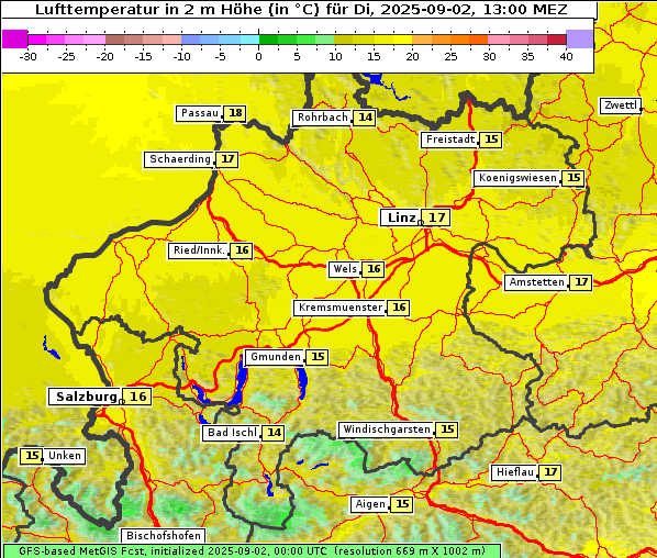 Temperatur, 2. 9. 2025