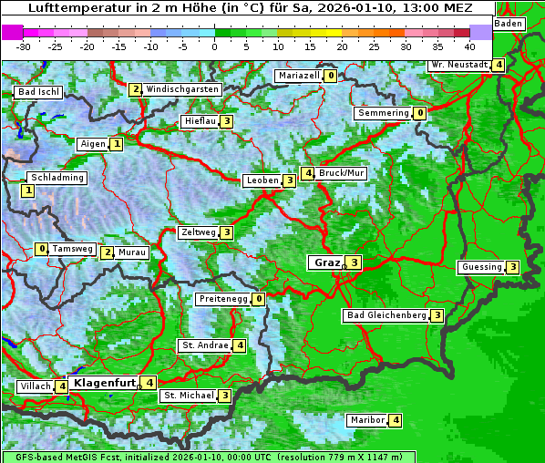 Temperatur, 10. 1. 2026