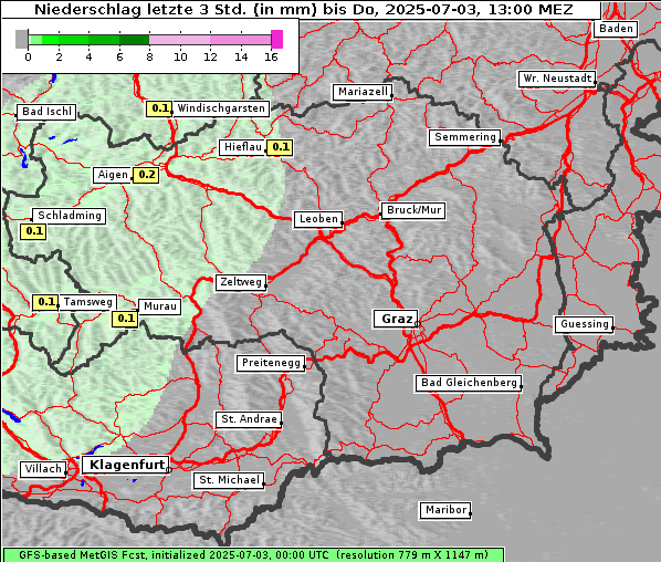 Niederschlag, 3. 7. 2025