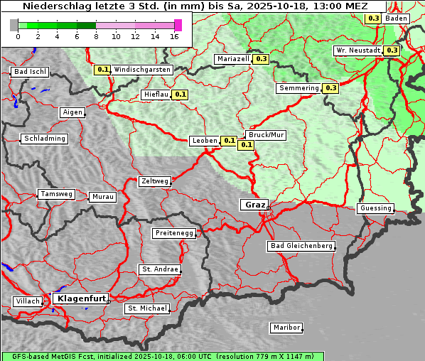 Niederschlag, 18. 10. 2025