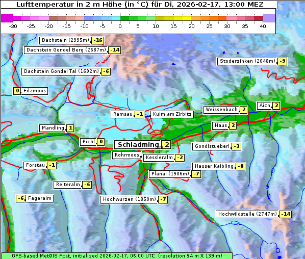 Temperatur, 17. 2. 2026