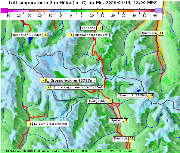 Temperatur, 13. 4. 2026