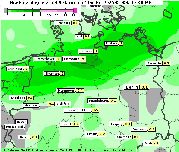 Niederschlag, 3. 1. 2025