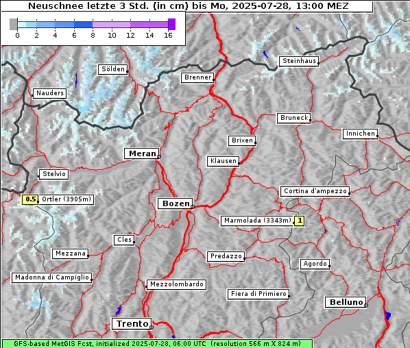 Neuschnee, 28. 7. 2025