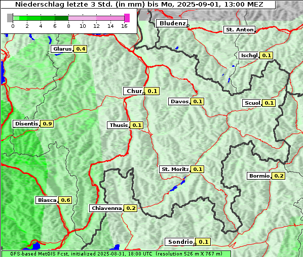Niederschlag, 1. 9. 2025