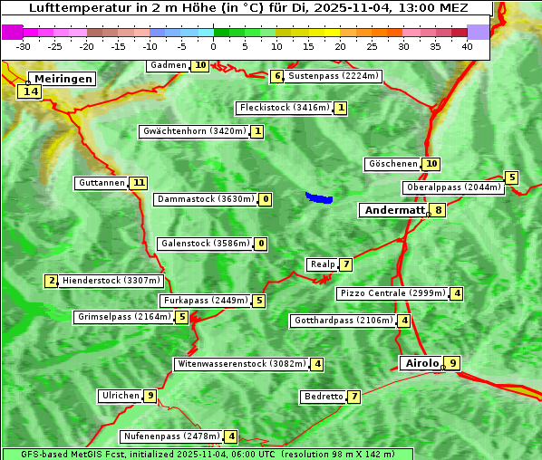Temperatur, 4. 11. 2025