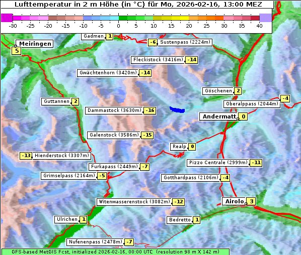 Temperatur, 16. 2. 2026