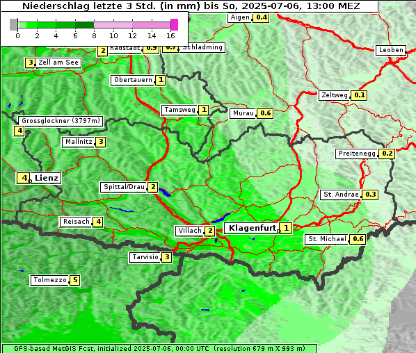 Niederschlag, 6. 7. 2025