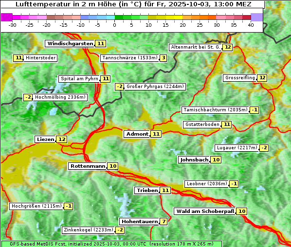 Temperatur, 3. 10. 2025