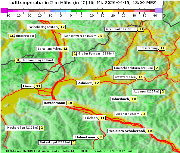Temperatur, 15. 4. 2026