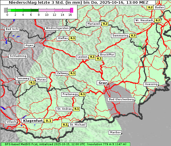 Niederschlag, 16. 10. 2025