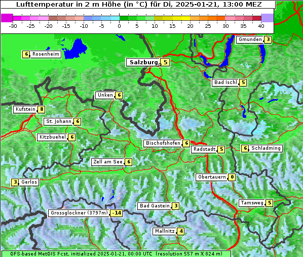 Temperatur, 21. 1. 2025