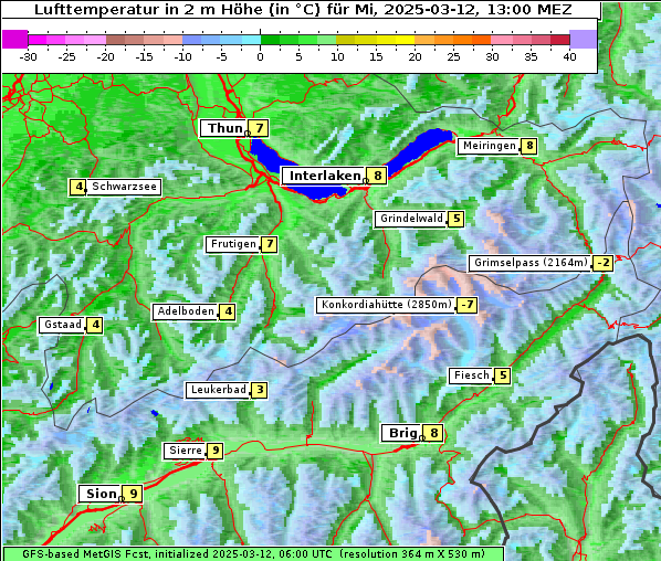 Temperatur, 12. 3. 2025