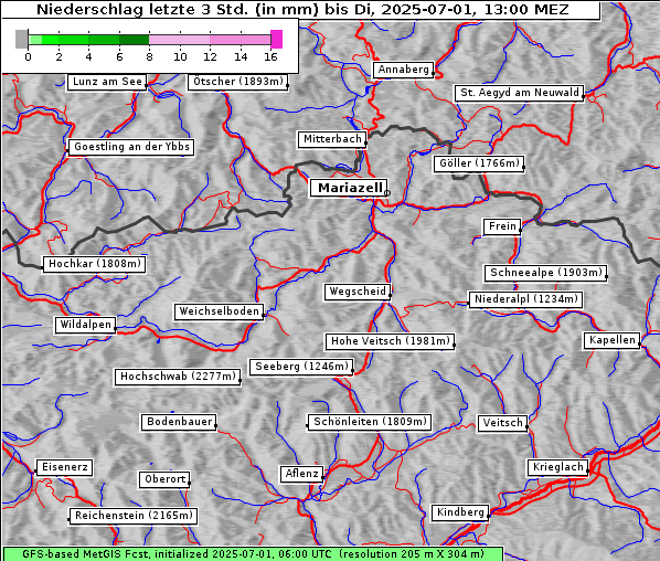 Niederschlag, 1. 7. 2025