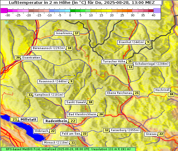 Temperatur, 28. 8. 2025