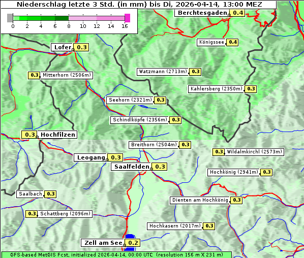 Niederschlag, 14. 4. 2026